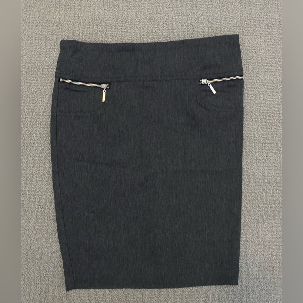 Joe B Charcoal Business Minimalist Monochrome Above Knee Pencil Skirt